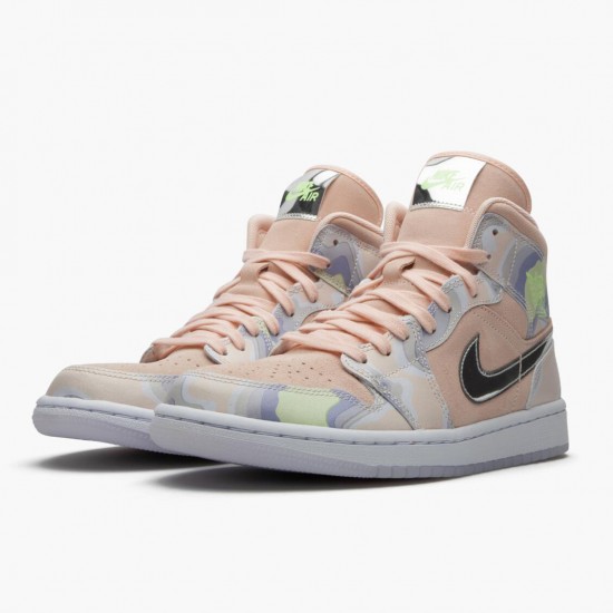 Nike Air Jordan 1 Mid SE "P(Her)spectate" Washed Coral/Chrome CW6008 600 Basketball Shoes Unisex AJ1 Sneakers