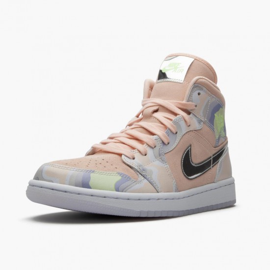 Nike Air Jordan 1 Mid SE "P(Her)spectate" Washed Coral/Chrome CW6008 600 Basketball Shoes Unisex AJ1 Sneakers