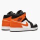 Nike Air Jordan 1 Mid "Shattered Backboard" Black/White-Starfish Basketball Shoes 554724 058 AJ1 Sneakers