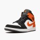 Nike Air Jordan 1 Mid "Shattered Backboard" Black/White-Starfish Basketball Shoes 554724 058 AJ1 Sneakers