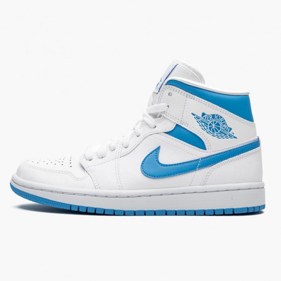 Nike Air Jordan 1 Mid "UNC" University Blue/White Basketball Shoes AJ1 Sneakers BQ6472 114