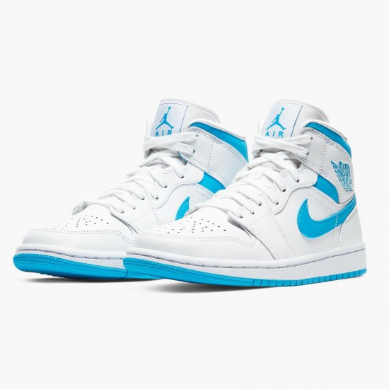 Nike Air Jordan 1 Mid "UNC" University Blue/White Basketball Shoes AJ1 Sneakers BQ6472 114