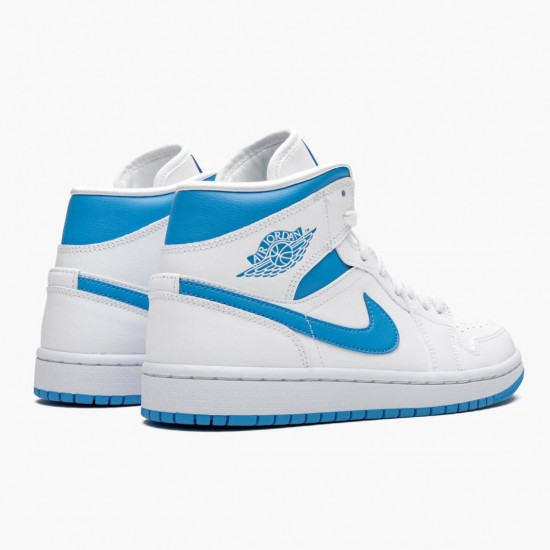 Nike Air Jordan 1 Mid "UNC" University Blue/White Basketball Shoes AJ1 Sneakers BQ6472 114