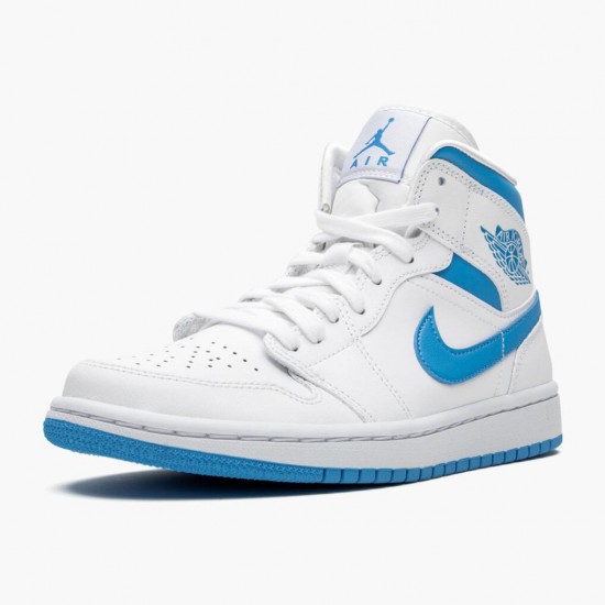 Nike Air Jordan 1 Mid "UNC" University Blue/White Basketball Shoes AJ1 Sneakers BQ6472 114