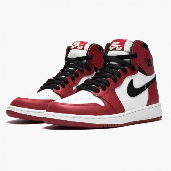 Nike Air Jordan 1 Retro "Chicago" White/Black-Varsity Red 575441 101 Mens/Womens AJ1 Jordan Sneakers