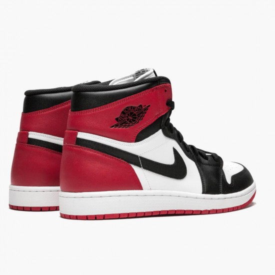 Nike Air Jordan 1 Retro High "Black Toe" White/Black-Gym Red 555088 184 Mens AJ1 Jordan Sneakers