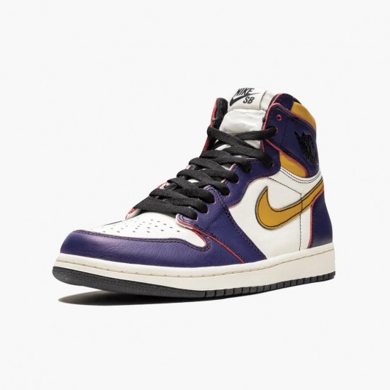 Nike Air Jordan 1 Retro High OG Defiant SB "LA to Chicago" Purple/Sail-University Gold-Bl CD6578 507 Unisex AJ1 Jordan Sneakers