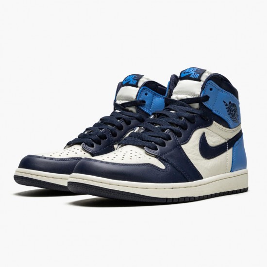 Nike Air Jordan 1 Retro High OG "Obsidian/University Blue" Basketball Shoes 555088 140 AJ1 Sneakers