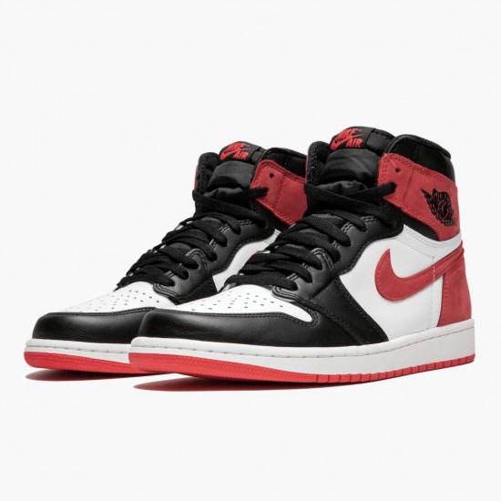 Nike Air Jordan 1 Retro High OG "Track Red" Summit White/Track Red-Black 555088 112 Mens/Womens AJ1 Jordan Sneakers