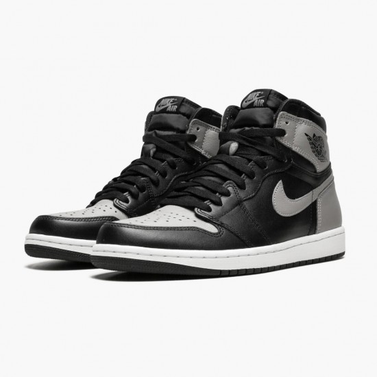 Nike Air Jordan 1 Retro High "Shadow" Black/Medium-Grey White 555088 013 Mens AJ1 Jordan Sneakers