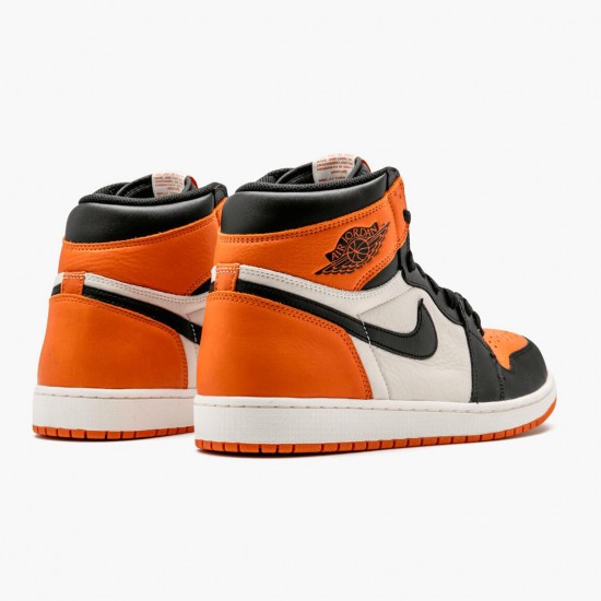 Nike Air Jordan 1 Retro "Shattered Backboard" Black/Starfish-Sail 555088 005 Mens AJ1 Jordan Sneakers