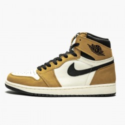 Nike Air Jordan 1 "Rookie of the Year" Golden Harvest/Black-Sail 555088 700 Mens/Womens AJ1 Jordan Sneakers