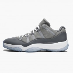 Air Jordan 11 Low "Cool Grey" Unisex Basketball Shoes 528895 003 Medium Grey/White-Gunsmoke AJ11 Black Jordan Sneakers