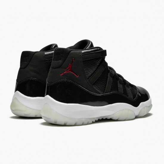 Air Jordan 11 Retro "72-10" Unisex Basketball Shoes 378037 002 Black Gym Red-White-Anthracite AJ11 Black Jordan Sneakers