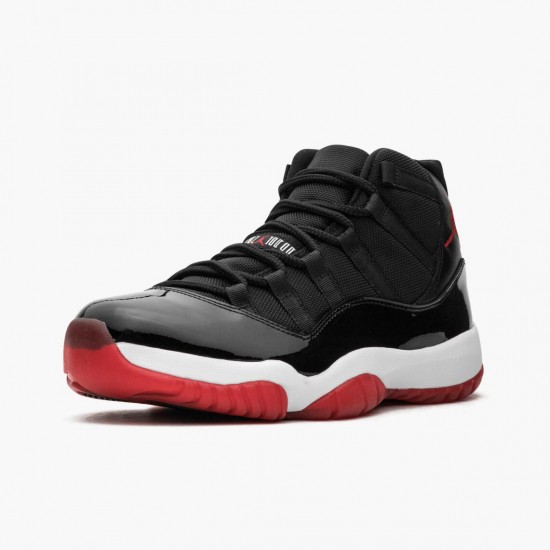 Air Jordan 11 Retro "Bred" Mens Basketball Shoes 378037 010 Black/Varsity Red-White AJ11 Black Jordan Sneakers