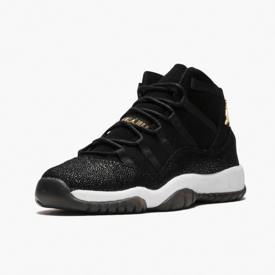 Air Jordan 11 Retro "Heiress Black Stingray" Unisex Basketball Shoes 852625 030 Black/Metallic Gold-White AJ11 Black Jordan Sneakers