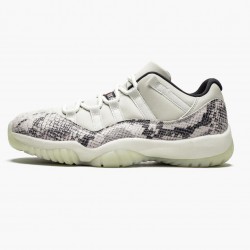 Air Jordan 11 Retro Low "Snake Light Bone" Unisex Basketball Shoes CD6846 002 Light Bone/Smoke Grey/White-Bl AJ11 Black Jordan Sneakers