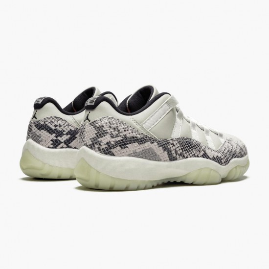 Air Jordan 11 Retro Low "Snake Light Bone" Unisex Basketball Shoes CD6846 002 Light Bone/Smoke Grey/White-Bl AJ11 Black Jordan Sneakers