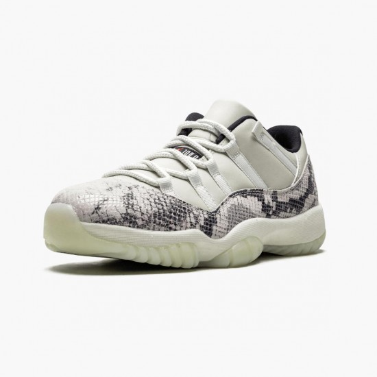 Air Jordan 11 Retro Low "Snake Light Bone" Unisex Basketball Shoes CD6846 002 Light Bone/Smoke Grey/White-Bl AJ11 Black Jordan Sneakers