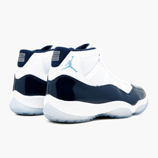 Air Jordan 11 Retro UNC "Win Like 82" Mens Basketball Shoes 378037 123 White/University Blue AJ11 Black Jordan Sneakers