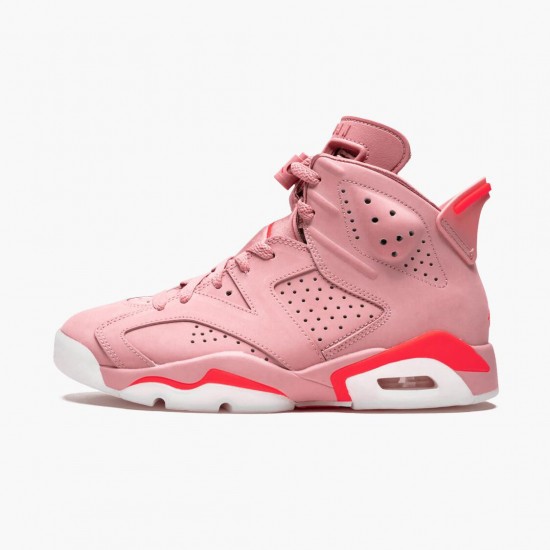 Air Jordan 6 Retro "Aleali May" WMNS Basketball Shoes CI0550 600 Rust Pink/Bright Crimson AJ6 Black Jordan Sneakers