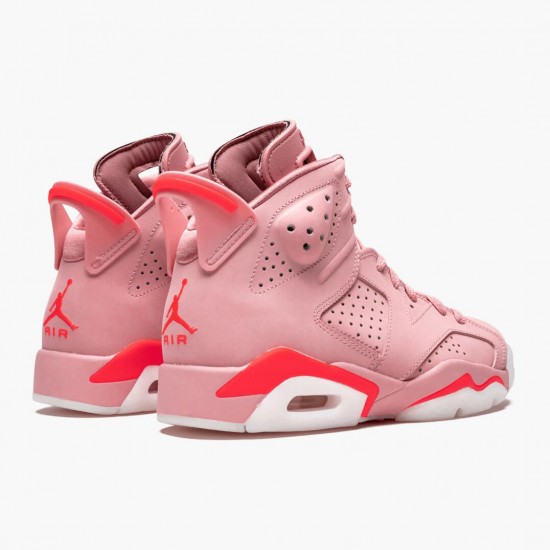 Air Jordan 6 Retro "Aleali May" WMNS Basketball Shoes CI0550 600 Rust Pink/Bright Crimson AJ6 Black Jordan Sneakers