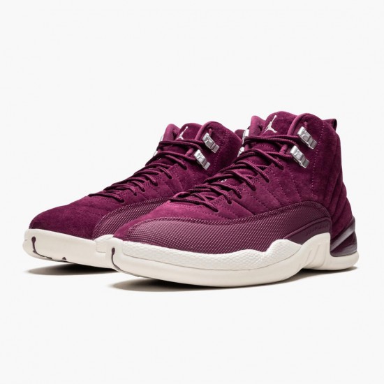 Air Jordan 12 Retro "Bordeaux" Mens AJ12 Basketball Shoes 130690 617 Bordeaux/Sail-Metallic Silver Jordan Sneakers