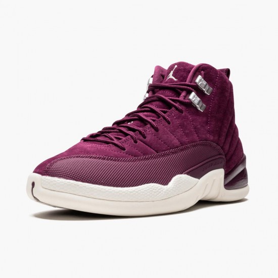 Air Jordan 12 Retro "Bordeaux" Mens AJ12 Basketball Shoes 130690 617 Bordeaux/Sail-Metallic Silver Jordan Sneakers