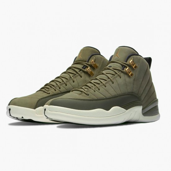 Air Jordan 12 Retro "Chris Paul Class of 2003" Mens AJ12 Basketball Shoes 130690 301 Olive Canvas/Sail/Black-Metall Jordan Sneakers