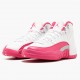 Air Jordan 12 Retro "Dynamic Pink" Womens AJ12 Basketball Shoes 510815 109 White/Vivid Pink-Mtllc Silver Jordan Sneakers