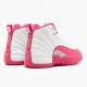 Air Jordan 12 Retro "Dynamic Pink" Womens AJ12 Basketball Shoes 510815 109 White/Vivid Pink-Mtllc Silver Jordan Sneakers