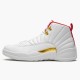 Air Jordan 12 Retro "FIBA" Unisex AJ12 Basketball Shoes 130690 107 White/University Red/Metallic Jordan Sneakers