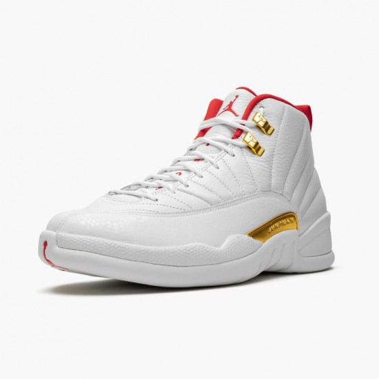 Air Jordan 12 Retro "FIBA" Unisex AJ12 Basketball Shoes 130690 107 White/University Red/Metallic Jordan Sneakers