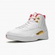 Air Jordan 12 Retro "FIBA" Unisex AJ12 Basketball Shoes 130690 107 White/University Red/Metallic Jordan Sneakers