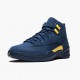 Air Jordan 12 Retro "Michigan" Mens AJ12 Basketball Shoes BQ3180 407 College Navy/Amarillo Jordan Sneakers