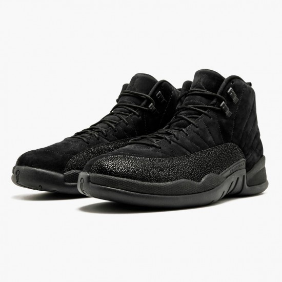 Air Jordan 12 Retro "OVO Black" Mens AJ12 Basketball Shoes 873864 032 Black/Black-Metallic Gold Jordan Sneakers