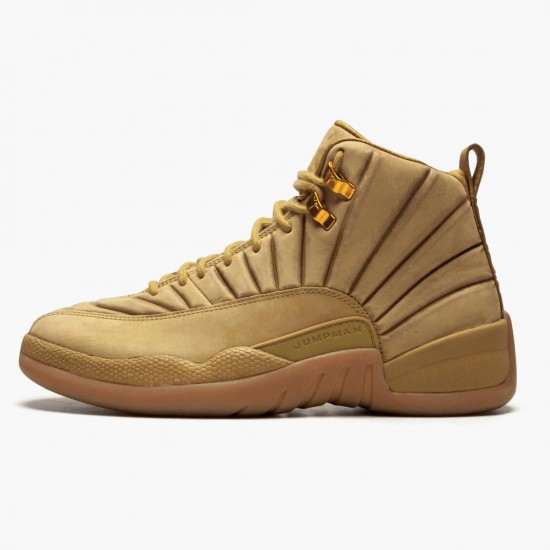 Air Jordan 12 Retro "PSNY Wheat" Mens AJ12 Basketball Shoes AA1233 700 Wheat/Wheat-Gum Light Brown Jordan Sneakers