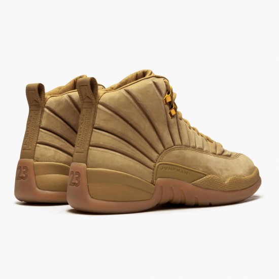 Air Jordan 12 Retro "PSNY Wheat" Mens AJ12 Basketball Shoes AA1233 700 Wheat/Wheat-Gum Light Brown Jordan Sneakers