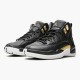 Air Jordan 12 Retro "Reptile" Unisex AJ12 Basketball Shoes AO6068 007 Black/Metallic-Gold White Jordan Sneakers