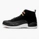 Air Jordan 12 Retro "Reverse Taxi" Mens AJ12 Basketball Shoes 130690 017 Black/Gold-White Jordan Sneakers