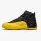 Air Jordan 12 Retro "University Gold" Mens AJ12 Basketball Shoes 130690 070 Black/Black-University Gold Jordan Sneakers