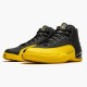 Air Jordan 12 Retro "University Gold" Mens AJ12 Basketball Shoes 130690 070 Black/Black-University Gold Jordan Sneakers