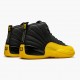 Air Jordan 12 Retro "University Gold" Mens AJ12 Basketball Shoes 130690 070 Black/Black-University Gold Jordan Sneakers