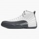 Air Jordan 12 Retro White "Dark Grey" Mens AJ12 Basketball Shoes 130690 160 White/Dark Grey-Gym Red Jordan Sneakers