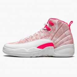 Air Jordan 12 Retro GS "Arctic Pink" 510815 101 White/Arctic Punch-Hyper Pink Womens AJ12 Jordan Sneakers