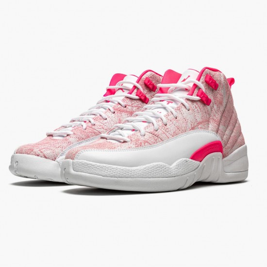 Air Jordan 12 Retro GS "Arctic Pink" 510815 101 White/Arctic Punch-Hyper Pink Womens AJ12 Jordan Sneakers