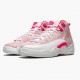 Air Jordan 12 Retro GS "Arctic Pink" 510815 101 White/Arctic Punch-Hyper Pink Womens AJ12 Jordan Sneakers