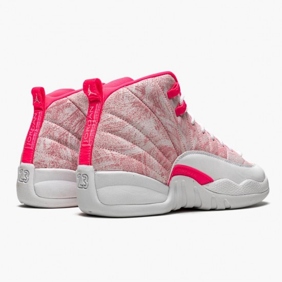 Air Jordan 12 Retro GS "Arctic Pink" 510815 101 White/Arctic Punch-Hyper Pink Womens AJ12 Jordan Sneakers