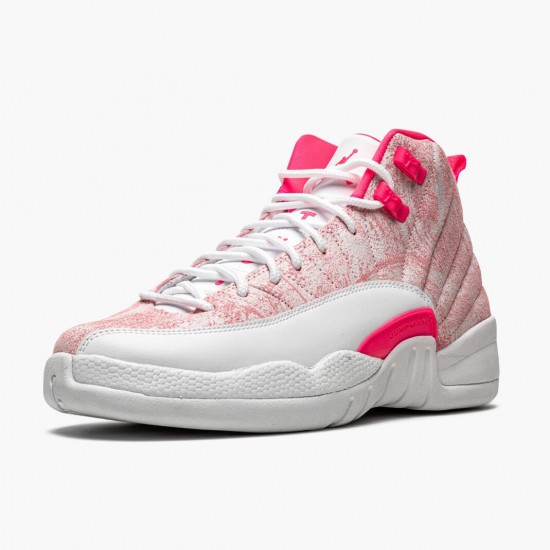 Air Jordan 12 Retro GS "Arctic Pink" 510815 101 White/Arctic Punch-Hyper Pink Womens AJ12 Jordan Sneakers