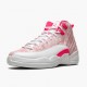 Air Jordan 12 Retro GS "Arctic Pink" 510815 101 White/Arctic Punch-Hyper Pink Womens AJ12 Jordan Sneakers